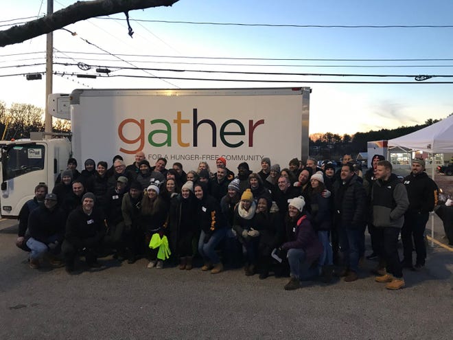 Gather food pantry held a Thanksgiving distribution Nov. 21 with the support of Timberland Tree North American and Wholesale team. [Courtesy photo]