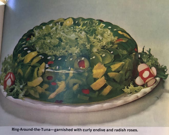 Does your family traditionally serve unique or strange dish for the holidays that others may find unique -- maybe like this "Ring-Around-the-Tuna" salad from the 1960s cookbook "Joys Of Jell-O"? [Courtesy Chelsea Deffenbacher/The Register-Guard]