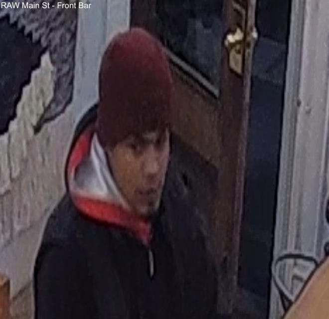 Security footage from RAW Urban Winery & Hard Cidery on Main Street in Stroudsburg showed this man enter the winery and steal a tip jar from the counter on Thursday, Dec. 12, 2019. [PHOTO PROVIDED]