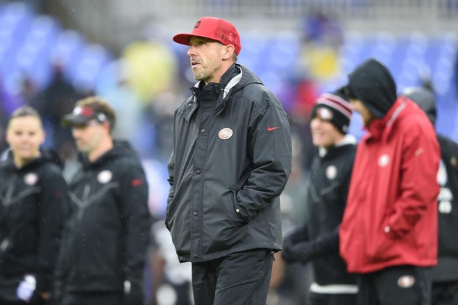 San Francisco head coach Kyle Shanahan gets a chance to face his old team when the 49ers host the Falcons. [Gail Burton/The Associated Press]