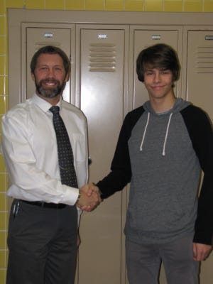 Mr. Christopher Siders, Canton High School NHS Advisor, is pictured with Luke Haffner, Canton High December Senior of the Month. [Photo Courtesy of Canton High]