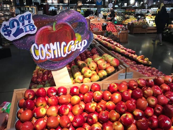 Cosmic Crisp apples at an undisclosed location because the photographer wants to hoard them all.
