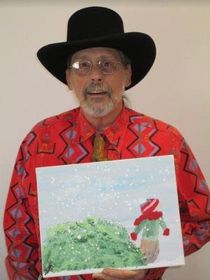 Garry Prater of Asheboro is the first-place winner of the Randolph Senior Adults Association 2019 Christmas Card Drawing Contest. ’The Boy Pulling the Tree’ was inspired by Prater’s favorite memory of the holidays, which is traveling through the country roads with his dad looking for the perfect tree for Christmas. [Contributed photo]