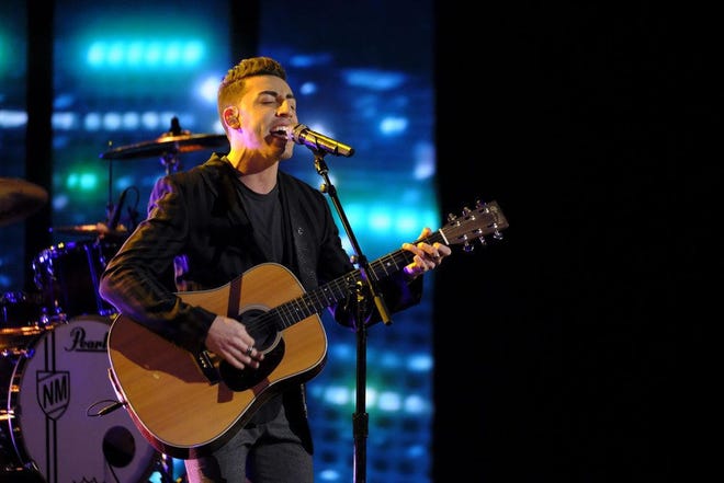 Ricky Duran performs on “The Voice” (Photo by: Trae Patton/NBC)