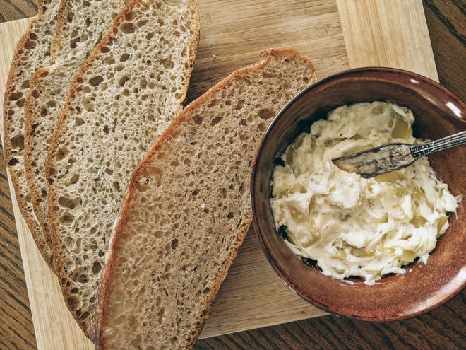 Caramelized onion butter is a tasty way to top bread. [Submitted/Amanda Miller]