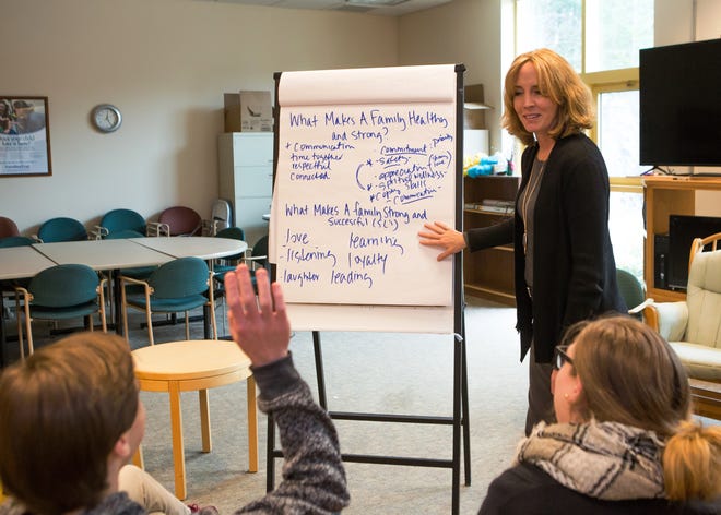 “People often feel judged as parents,” said Patrice Baker, parent education coordinator for Greater Seacoast Community Health, seen in this photo. “Through this amazing program, we watch the parents gain confidence and gain trust within the group." [Courtesy photo by Campbell Parish]