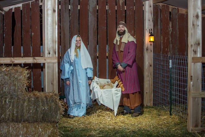 Lara and Jeremiah Scholl portrayed Mary and Joseph last weekend in Bethel Baptist Church's Living Nativity. [MALLORY NYMAN/SUBMITTED]