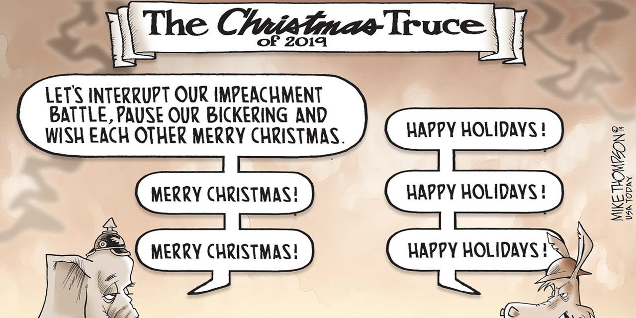 Editorial cartoon: A Christmas truce