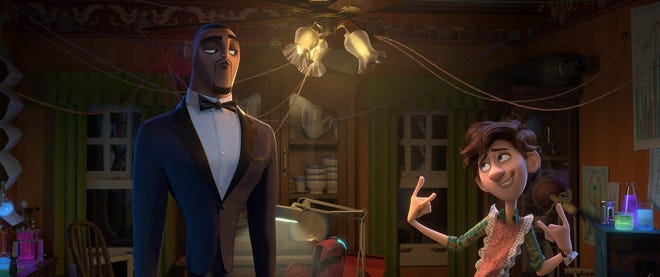 Will Smith, left, and Tom Holland provide the voices of a James Bond-like secret agent and his Q-like gadget man in “Spies in Disguise.” [Contributed by Blue Sky Studios]