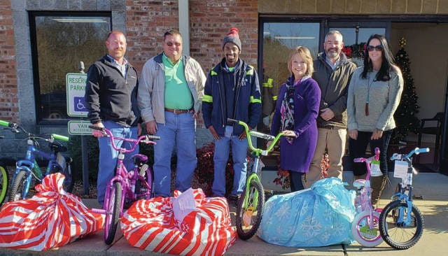 City of Columbia Public Works Department employees lead a campaign to collect bicycles for children in the Maury County area. Donations of cash and bicycles were accepted from City of Columbia employees and the community. Twenty bicycles were made available to make Christmas a little brighter for children. The group thanked everyone involved. It said bicycles were given to Fruit of the Vine, Toys for Toys and Shop with a Cop for distribution. (Courtesy photo)