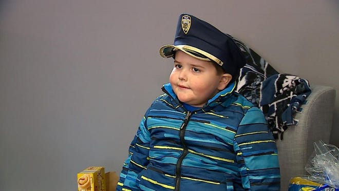 Peyton Dennis, 5, wanted to grow up to be a police officer. He died due to an inoperable brain tumor ealier this month. [Courtesy/WODD-TV 8]