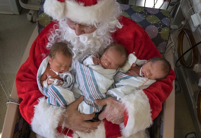 Santa visited Helen DeVos Children's Hospital this week. [Contributed]