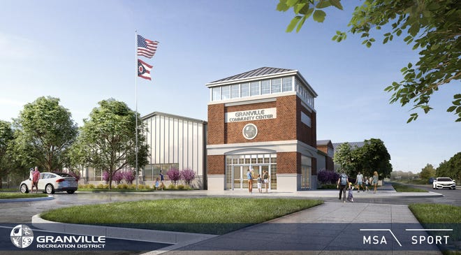 A concept sketch of the envisioned Granville Community Center that would be located across from Granville High School. Two ballot issues to help fund the center will appear on the March ballot. [Submitted Photo]