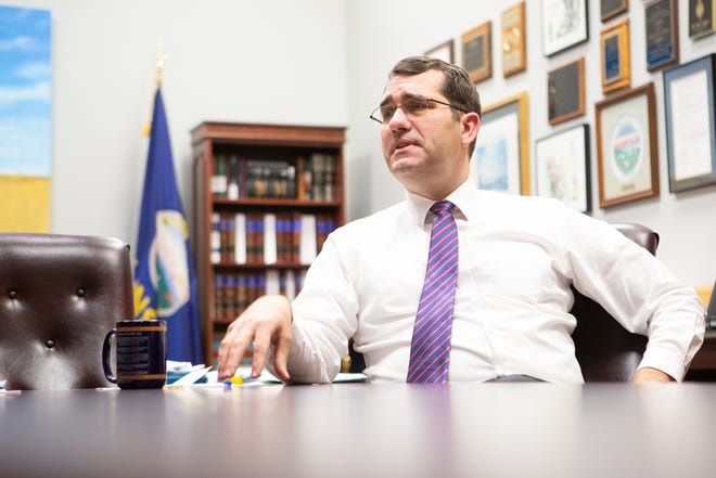 Kansas Attorney General Derek Schmidt said Monday the state must approach criminal justice reform with a solid financial commitment to treat mental health and addiction issues among offenders and to be wary of proposals that empty prisons without dealing with underlying issues driving criminal conduct. [Evert Nelson/The Capital-Journal]