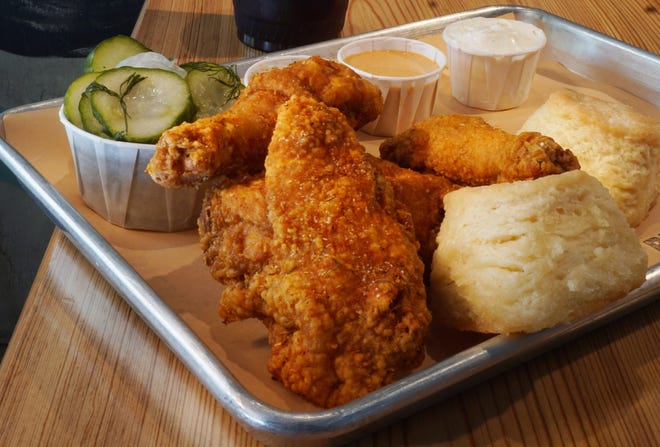 Bucktown will offer their fried chicken with waffles for a New Year's brunch at the casual Providence restaurant. [Providence Journal files / Sandor Bodo]