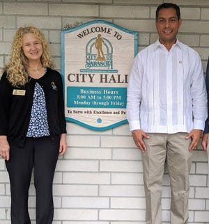 Sarasota Mayor Jen Ahearn-Koch with Julio Sauma Castillo. [SUBMITTED PHOTO]