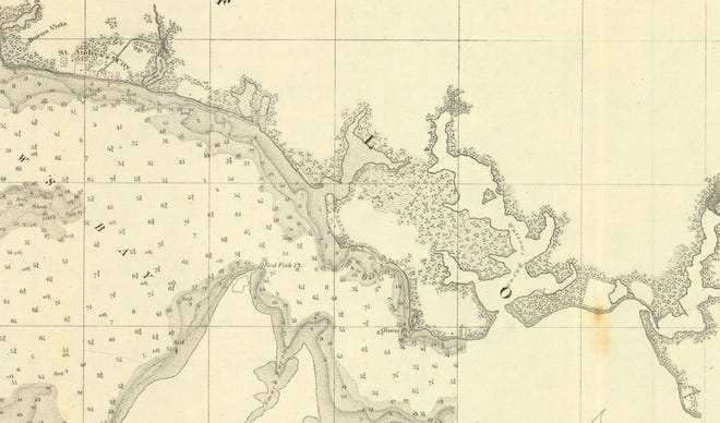 One of the few original copies of historic maps that the Bay County History Museum acquired is the earliest American navigation map of St. Andrew Bay. [CONTRIBUTED PHOTO]