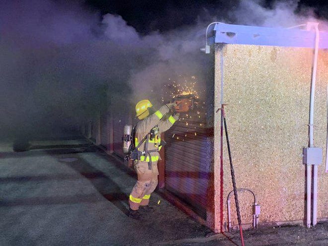 Firefighters worked overnight to extinguish a blaze that stretched into multiple storage units in South Austin, according to Austin fire. [CONTRIBUTED PHOTO]