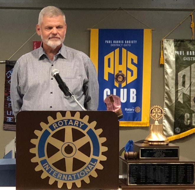 The Rotary Club of Gainesville honored Bryan Nazworth, local businessman and philanthropist, with the “E.T. and Vam York Service Above Self “award. [SUBMTTED PHOTO]