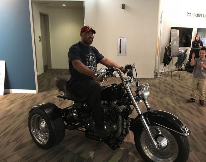 Charles Zollicoffer on the trike he received from CAMVETS (Submitted photo)