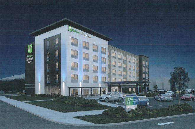 The Holiday Inn Express proposed for a vacant lot at 371 Pine Street in Providence. [ZDS Architectural Design]