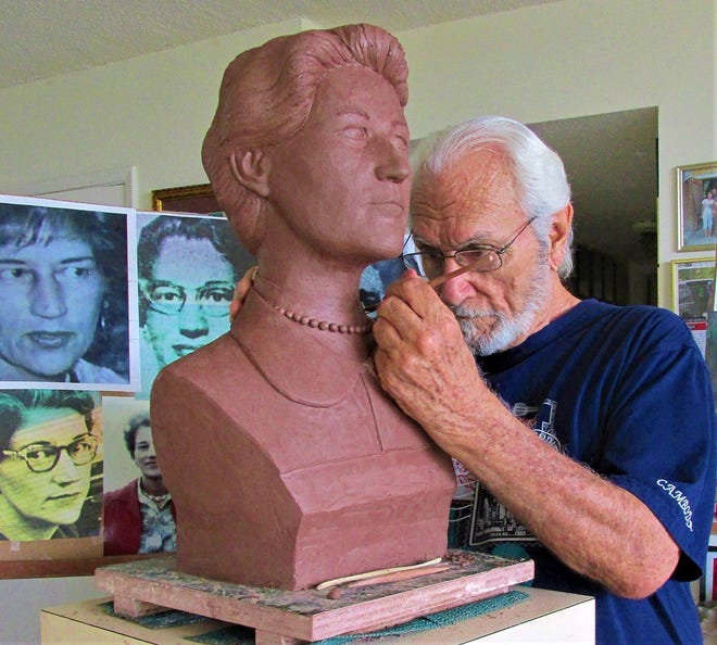 Jim McNalis, a Fort Lauderdale-based sculptor, is in the process of creating a terra-cota bust of Mabel Norris Reese, a journalist who stood up to Sheriff Willis McCall in the 1950s using her Mount Dora newspaper as an outlet. [SUBMITTED]