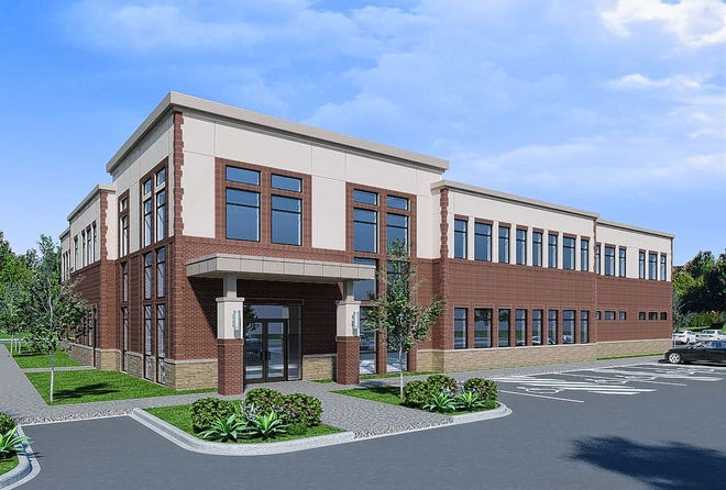 A rendering shows the exterior of a new, 25,000-square-foot Heart of Ohio Family Health Center expected to open by the end of 2020 at 5000 E. Main St. in Whitehall.