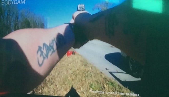 Body-worn camera video of an officer involved shooting was released Wednesday, Jan. 8, 2020, by the Sequoyah County Sheriff. Matthew Swain, 25, reportedly pointed a pellet gun at two deputies and was then shot by the deputies. [Video capture]