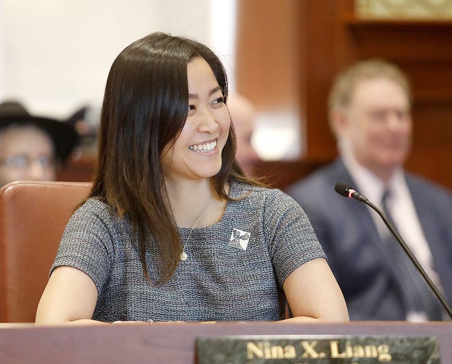 Quincy City Council President Nina X. Liang.

Quincy City officials are inaugurated in City Hall on Monday, Jan. 6, 2020 Greg Derr/The Patriot Ledger
