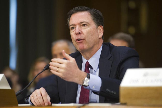 Then-FBI Director James Comey testifies on Capitol Hill on Jan. 10, 2017, in Washington. [Cliff Owen/The Associated Press]