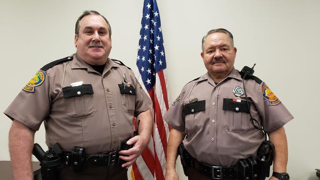 Florida Highway Patrol Volunteer Troopers Casper Johnson and Bernard Martin. [Provided by FHP]