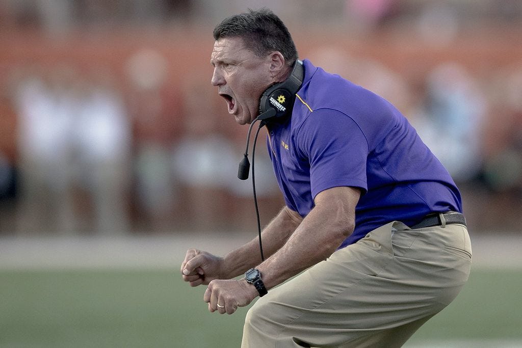 LSU's Ed Orgeron almost got kicked off his college team; now he's a state  hero