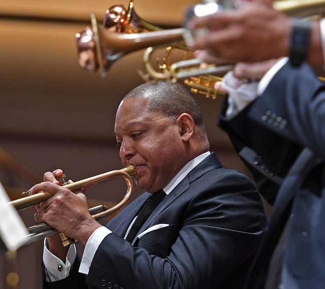 Wynton Marsalis performs Sunday at Mechanics Hall in a concert presented by Music Worcester. [T&G Staff/Christine Peterson]