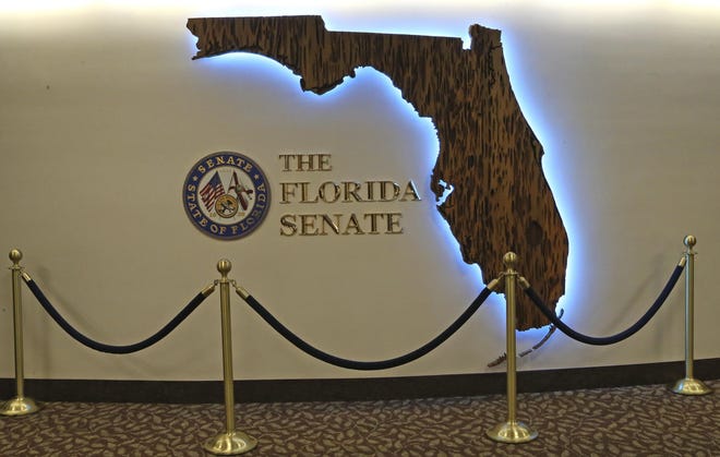The Florida Senate remodeling includes this art on the fifth floor gallery photographed at the start of session on Tuesday in Tallahassee. [Steve Cannon/The Associated Press]