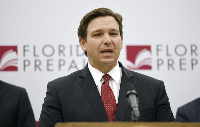 Significantly more Florida voters approve of Governor Ron DeSantis’s job performance the disapprove, according to a new poll released Wednesday. [Bob Self/Florida Times-Union via AP]