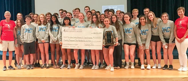 Ponte Vedra's cross country team was among 10 St. Johns County running programs who received funds from the proceeds of the 2019 Matanzas 5K. Since 1989 the Ancient City Road Runners have donated more than $270,000 to local running programs. [Contributed]
