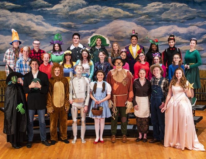 The cast of the 2020 winter musical, “The Wizard of Oz,” strikes a colorful pose in preparation of this weekend's performances, which are Saturday at 7 p.m. and Sunday at 2 p.m. [Photo provided]