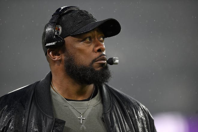 Pittsburgh Steelers head coach Mike Tomlin looks on during the first half of an NFL football game against the Baltimore Ravens, Sunday, Dec. 29, 2019, in Baltimore. (AP Photo/Gail Burton)
