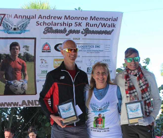From Left to Right: Shawn Johnson, Male Overall, Stacey Monroe, Race Director and Heather Butcher, Female Overall. [Submitted photo]