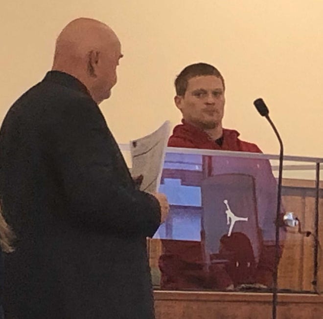 Adam James Connors, of Fall River, seen here at his arraignment Jan. 14, 2019, pleaded guilty to involuntary manslaughter for the fatal January 2019 stabbing of Joseph Reading in Fall River. Conners was sentenced to up to five years in prison after pleading guilty to involuntary manslaughter. [Herald News file photo]