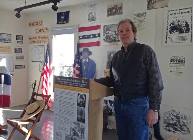 Tim Rues, site administrator for Constitution Hall State Historic Site in Lecompton, says the second-floor assembly room has "historical mystique," making it a unique venue for the Bleeding Kansas Program Series. [2016 file photo/The Capital-Journal]