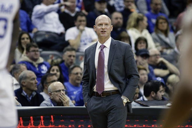 Seton Hall head coach Kevin Willard calls out to his team during the first half of Wednesday’s game against Providence in Newark, N.J. [AP / Frank Franklin II]