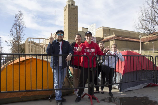 A group of five Texas Tech students were first in line Thursday afternoon for the Red Raiders’ Saturday evening men’s basketball game against Kentucky at the United Supermarkets Arena. [Max Hengst/A-J Media]