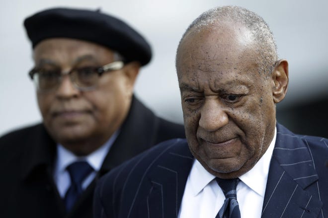 File - Bill Cosby departs after his sexual assault trial, Wednesday, April 11, 2018, at the Montgomery County Courthouse in Norristown. [AP Photo/Matt Slocum]