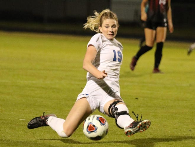 Bartram Trail senior Alex Horton overcame two anterior cruciate ligament tears in her left knee to suit up for the Bears this season. Four days after making her senior debut against Creekside, Horton was involved in a car wreck that ended her soccer career. [Drew Cromer/Contributed]