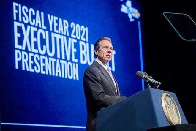 Gov. Andrew Cuomo proposed ways to close a $6 billion budget gap for the fiscal year that starts April 1 during his recent budget presentation near the state Capitol. [Darren McGee/ Office of Governor Andrew Cuomo]