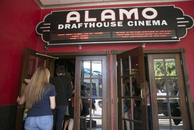 Women stream into the theater at the Alamo Drafthouse Ritz for a women-only showing of the Wonder Woman movie on Tuesday, June 6, 2017. DEBORAH CANNON / AMERICAN-STATESMAN