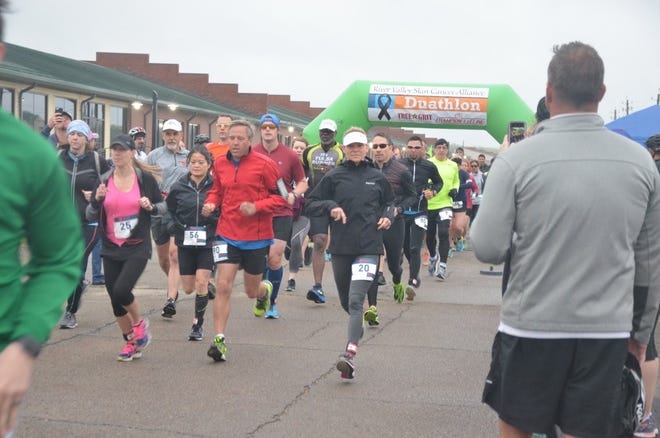Runners in the River Valley Duathlon help raise money and awareness for skin cancer. [PHOTO COURTESY KERRIE TABER]