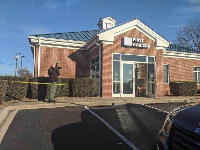 Belmont Police say they’re investigating an attempted robbery at First Horizon Bank Tuesday. [Adam Orr|The Gaston Gazette]