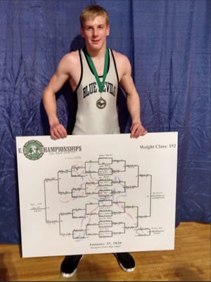 Sault High's Nathan Heyrman captured the 152-pound division at the U.P. Championships in Marquette over the weekend. [Courtesy photo]